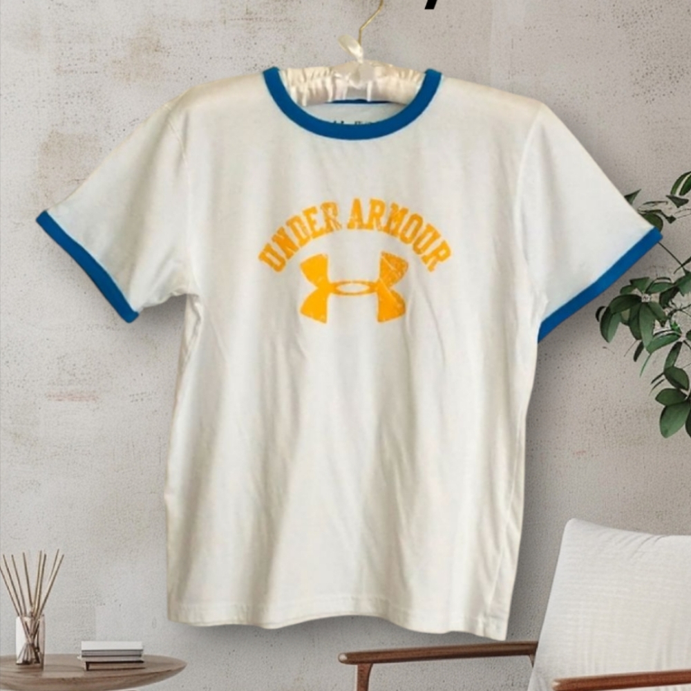 Under Armour Kids White and Blue T-Shirt